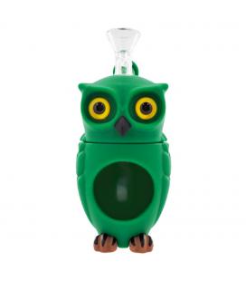 Green Owl Glass and Silicone Bong