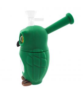 Green Owl Glass and Silicone Bong