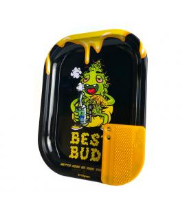 Pineapple Dab All Day rolling tray with Best Buds Magnetic Grinder Card
