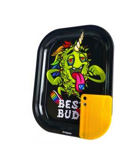 Pineapple LSD S rolling tray with Best Buds Magnetic Grinder Card