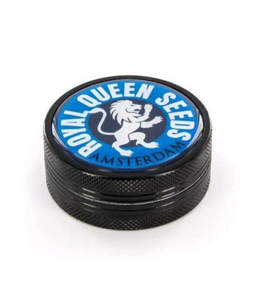 ROYAL QUEEN SEEDS - GRINDER ALUMINIO GOTEO LOGO AZUL - 2 PARTES 48MM