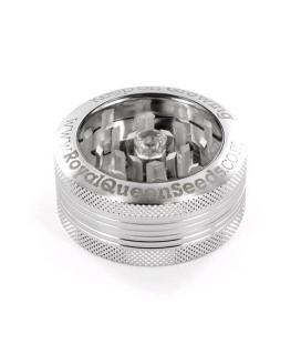 ROYAL QUEEN SEEDS - ALUMINIUM TRANSPARENT GRINDER - 2 PARTS 48MM